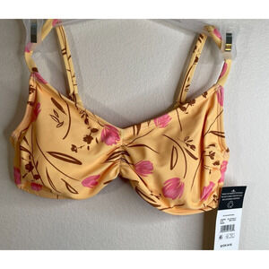 Sandflower Womens Cinched Bralette Bikini Swim Top Size Small 4-6 Yellow NWT